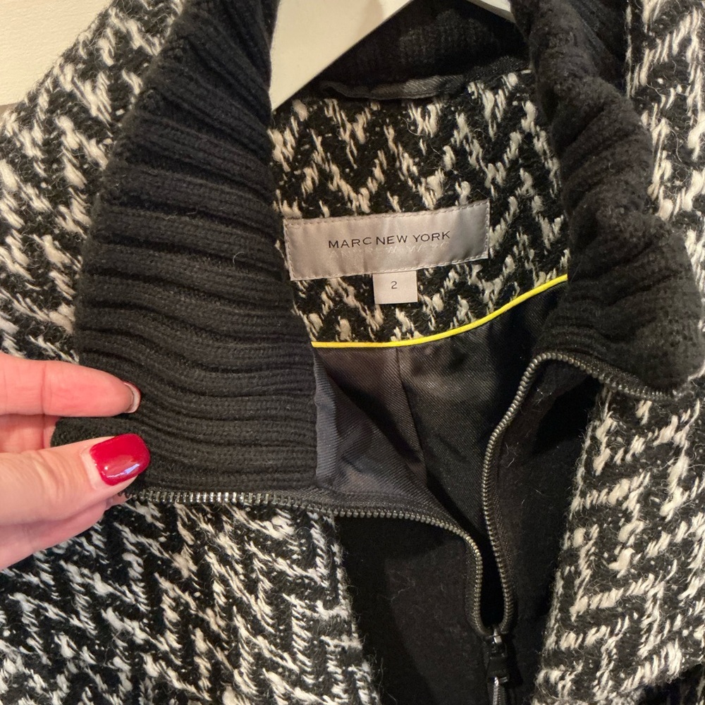 Marc New York Black and White herringbone pattern coat Brand New with Tags! - Picture 4 of 11